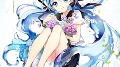 Anime blue hair anime girls blue eyes hatsune miku