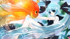 Anime blue hair anime girls blue eyes hatsune miku