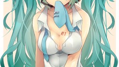 Anime blue hair anime girls blue eyes hatsune miku vocaloid 