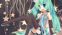 Anime blue hair anime girls blue eyes hatsune miku vocaloid 