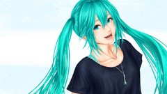 Anime blue hair anime girls blue eyes hatsune miku vocaloid