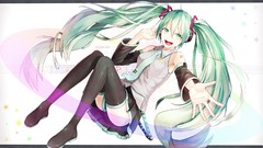 Anime blue hair anime girls blue eyes hatsune miku vocaloid