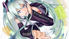 Anime blue hair anime girls blue eyes hatsune miku vocaloid 