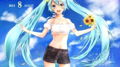 Anime blue hair anime girls blue eyes hatsune miku vocaloid