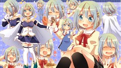 Anime blue hair anime girls blue eyes mahou shoujo madoka 