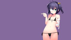 Anime blue hair anime girls blue eyes short hair purple 