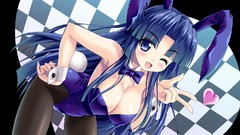 Anime blue hair anime girls blue eyes suzumiya haruhi animal 