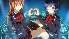 Anime blue hair anime girls blue eyes takanashi rikka 