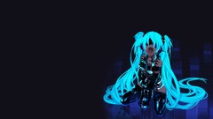 Anime blue hair anime girls hatsune miku vocaloid