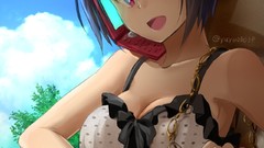 Anime blue hair anime girls phones idolmaster miura azusa 