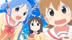 Anime blue hair anime girls school uniforms Nichijou Naganohara 