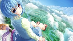 Anime blue hair anime girls touhou tatara kogasa