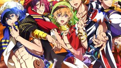 Anime blue hair green eyes anime boys