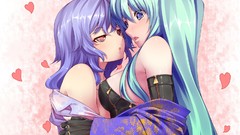 Anime blue hair hatsune miku vocaloid