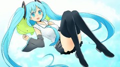 Anime blue hair long hair anime girls blue eyes hatsune miku 