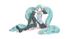 Anime blue hair long hair anime girls blue eyes hatsune miku 