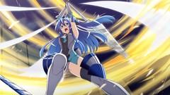 Anime blue hair long hair anime girls blue eyes senki zesshou 