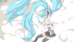 Anime blue hair long hair anime girls hatsune miku vocaloid