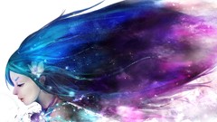 Anime blue hair long hair anime girls purple hair Xiao