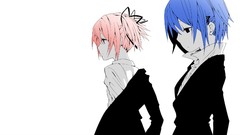 Anime blue hair pink hair anime girls short hair mahou shoujo 