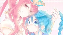 Anime blue hair pink hair braids crowns magi the labyrinth of 