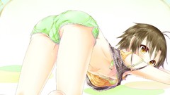 Anime blush anime girls brown eyes short hair ecchi cleavage 