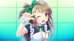 Anime blush anime girls brunettes wink love live school idol 