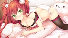 Anime blush anime girls Bunnies green eyes ecchi redheads 