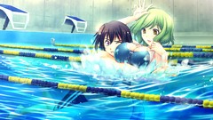 Anime blush anime girls ecchi cleavage alternative swimming 