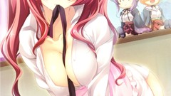 Anime blush anime girls green eyes koihime musou redheads 