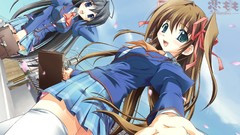 Anime blush big eyes long hair anime girls blue eyes green eyes 