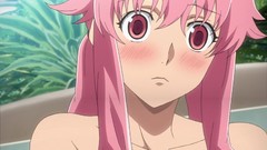 Anime blush big eyes pink hair pink eyes anime girls mirai 