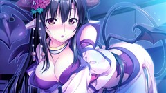 Anime blush cleavage