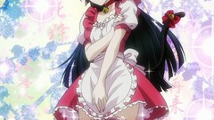 Anime blush long hair anime girls closed eyes black hair 