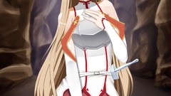 Anime blush long hair anime girls crying sword art online yuuki 