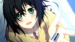 Anime blush long hair anime girls green eyes seifuku black hair 