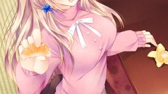 Anime blush long hair anime girls pantyhose