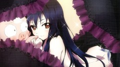 Anime blush long hair anime girls pigs accel world black hair 