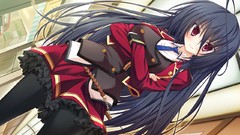 Anime blush long hair school uniforms mai pantyhose seifuku 