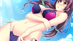 Anime blush long hair short hair game cg ecchi bikini