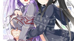 Anime blush school uniforms yuri thigh highs