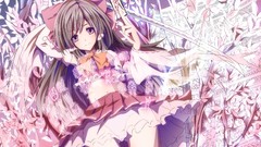 Anime bows long hair anime girls short hair hakurei reimu 