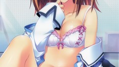 Anime bra seifuku cleavage panties open shirt
