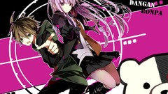 Anime brown anime girls green eyes purple hair purple eyes 