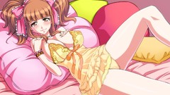 Anime brown anime girls lingerie brunettes idolmaster cleavage 