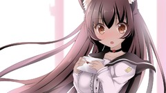 Anime brown blush anime girls brown eyes brunettes seifuku 