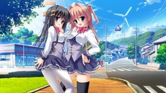 Anime brown long hair school uniforms pantyhose seifuku black 