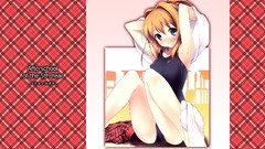 Anime brown school blush anime girls blue eyes ecchi original 