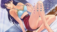 Anime brunettes neon genesis evangelion katsuragi misato