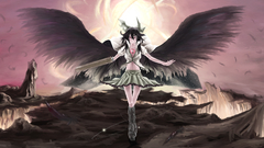 Anime brunettes touhou wings